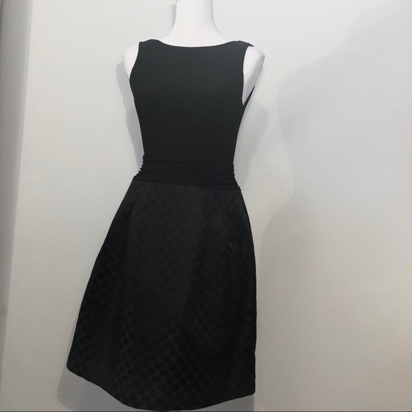 Midi cocktail dress black polkadot fit and flare - Picture 5 of 8